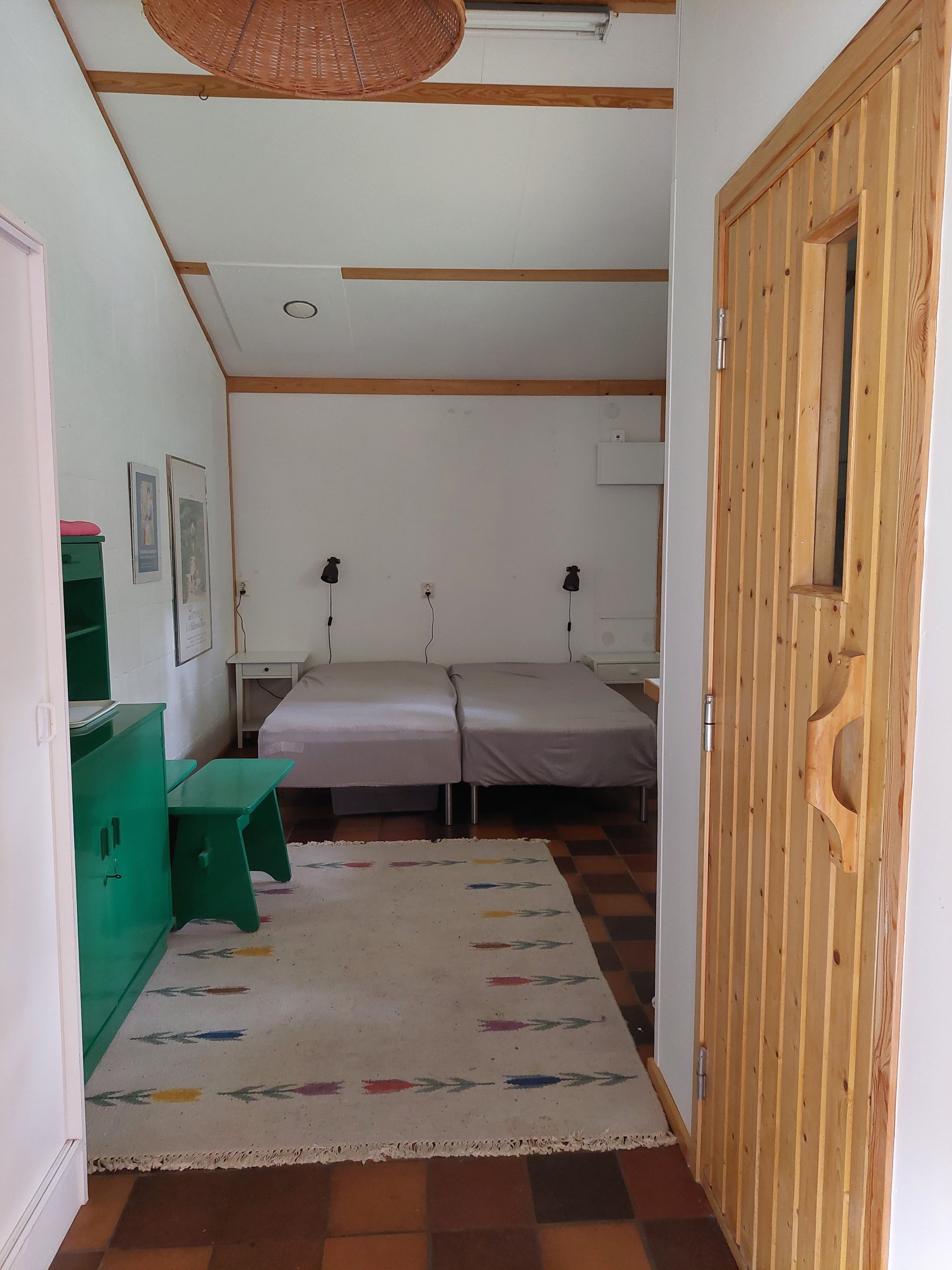 Guest room by the garage building